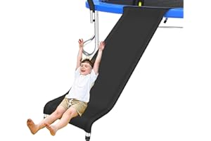 Polwkscas Universal Trampoline Slide with Buffer Region,【24 Upgraded Trampoline Slides】 Heavy Duty Steel Trampoline Accessory Slide, Ideal for Children or Kids to Climb up and Slide Down (Slide)