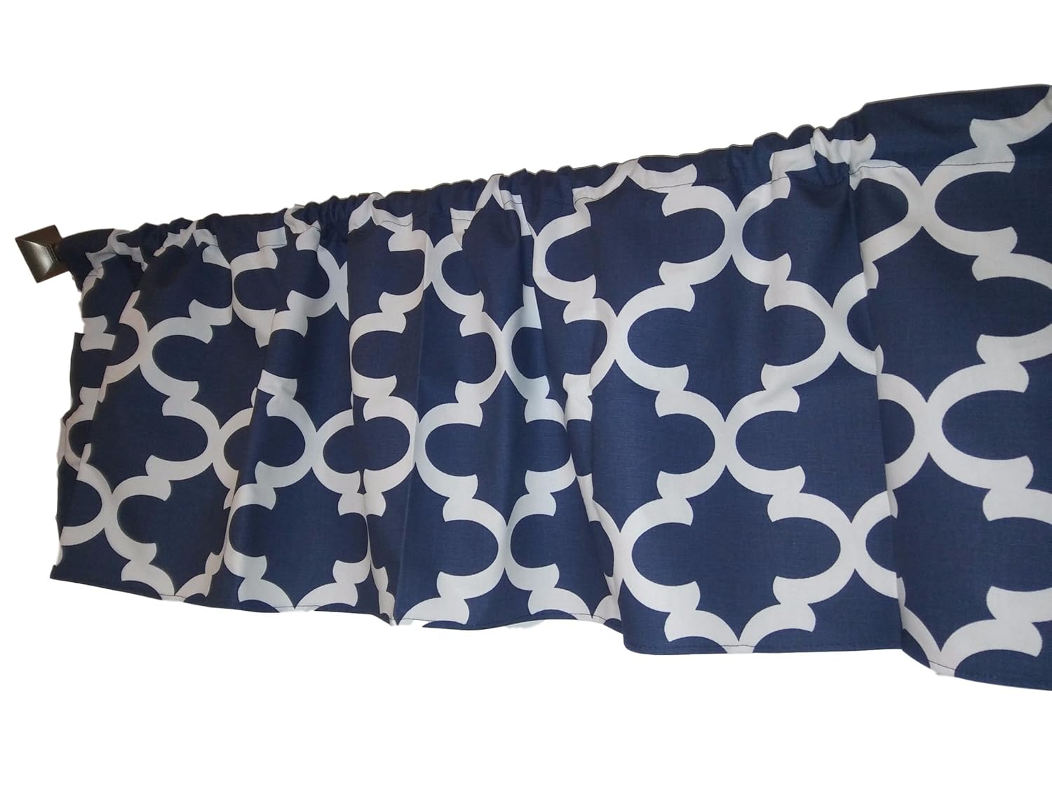Amazon Com Navy Blue Trellis Curtain Valance Window Treatments