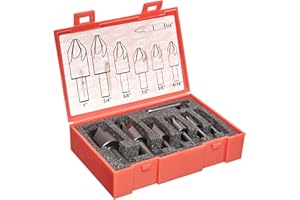 KEO CUTTERS KEO 50048 Cobalt Steel Single-End Countersink Set, Uncoated (Bright) Finish, 6 Flutes, 82 Degree Angle, 1/4" - 1" Body Diameter