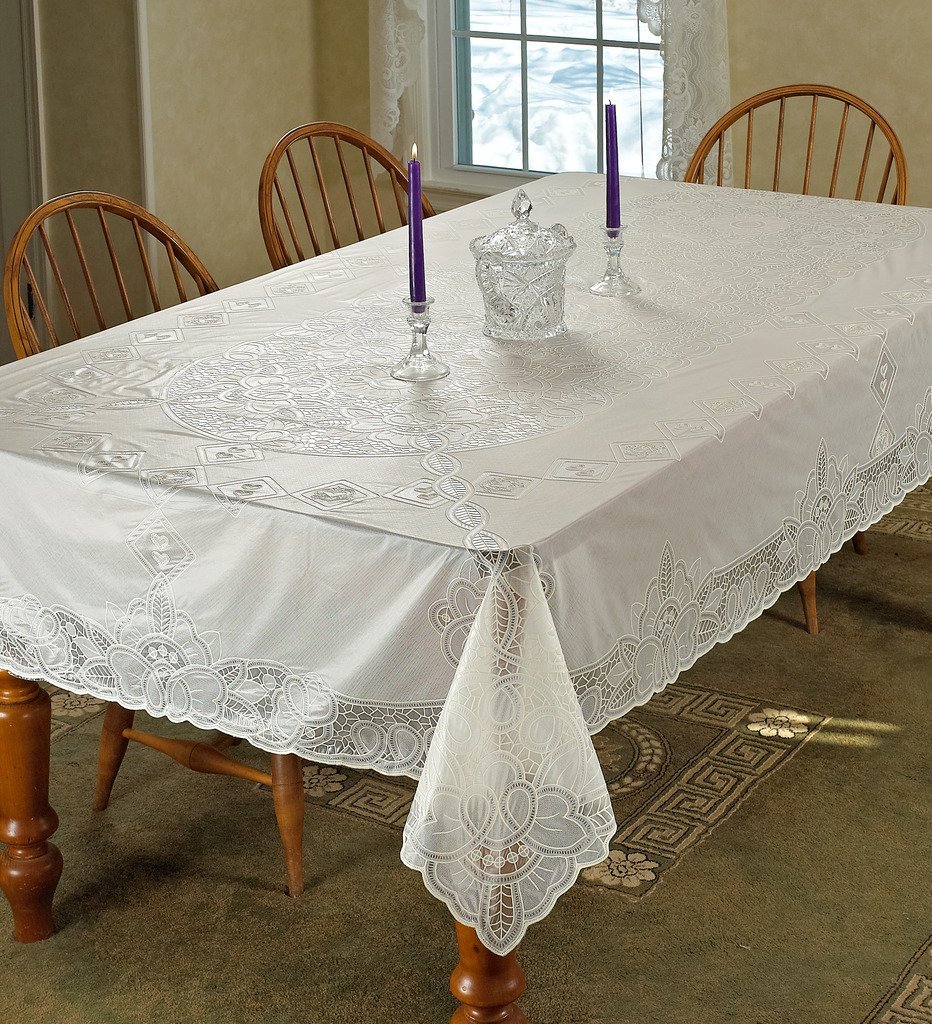 Best ivory crocheted table cloth