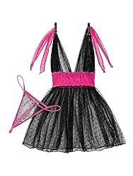 Lilosy Sexy Polka Dots Mesh Sheer Babydoll Chemise
