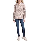 Nautica Womens Button Front Long Sleeve Roll Tab Shirt