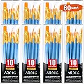 Paint Brush Set, Nylon Hair Brushes for Acrylic Oil Watercolor Painting Artist Professional Painting Kits (8 Packs of 80PCS)