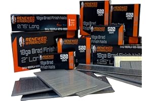 Renewed Warriors 18 Gauge Brad Finish Nails, 2.00-Inch 18GA Straight Brad Nails Galvanized for Electric or Pneumatic Nailer Guns (1000 Count)