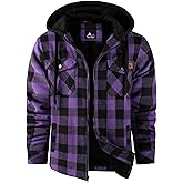 onedog Flannel Jackets for Men Plaid Sherpa Lined Heavyweight Winter Warm Jacket