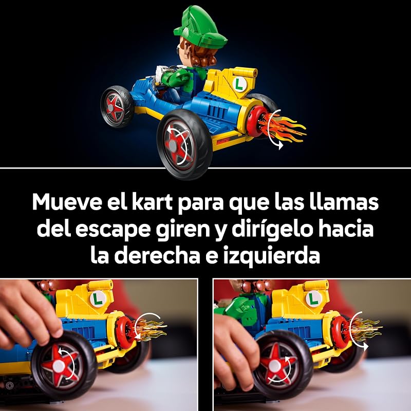 Mario Kart: Luigi y Mach 8 - Figura Articulada de Personaje de Nintendo Super Mario y Maqueta de Coche para Adultos - Merchandising Coleccionable - Regalo para Gamers y Fans - 72050 — foto 5 de 8