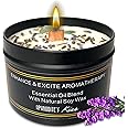 Generic 100% Soy Candle, Non-Toxic, Lavender Aphrodisiac Scented, with Jade Crystals | 10oz, Wood-Wick | Aromatherapy | Black Candle | Gifts for Women, Men, Anniversary, Birthday