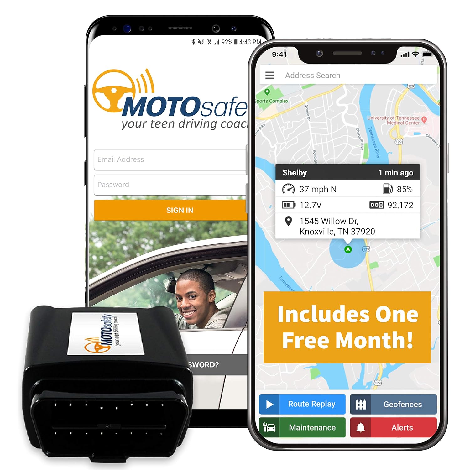 Best Car Trackers Reviews  Car Tracker - MOTOsafety OBD GPS Vehicle Tracker Device with Phone App