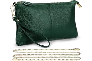 Uromee Wristlet Wallet Clutch Purses for Women Genuine Leather Crossbody Bag Handbag with Detachable Shoulder Chain