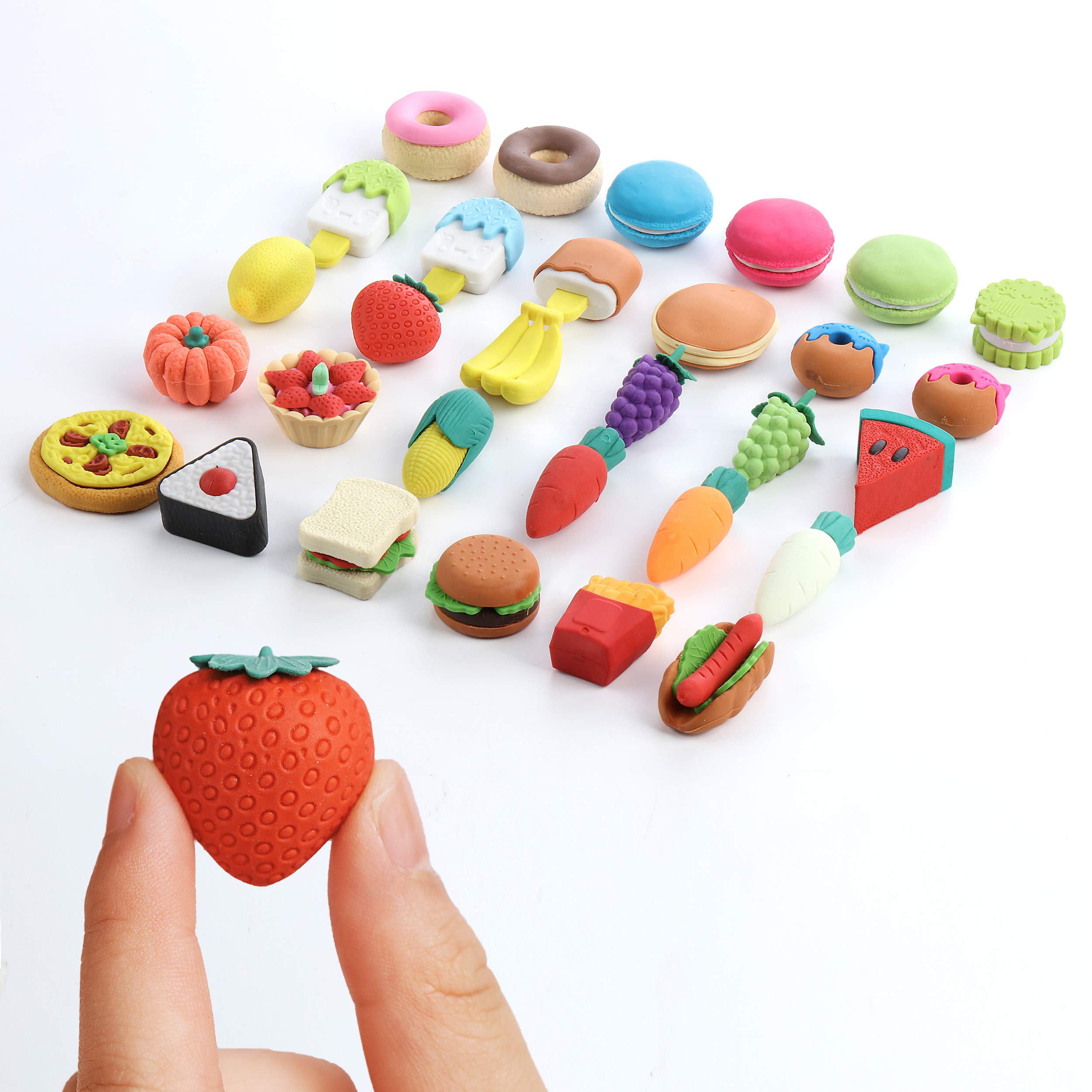 Mr. Pen- Mini Food Erasers for Kids, 30 pcs, 3D Mini Erasers for Kids, Non-Toxic & Safe for Children, No Smudge
