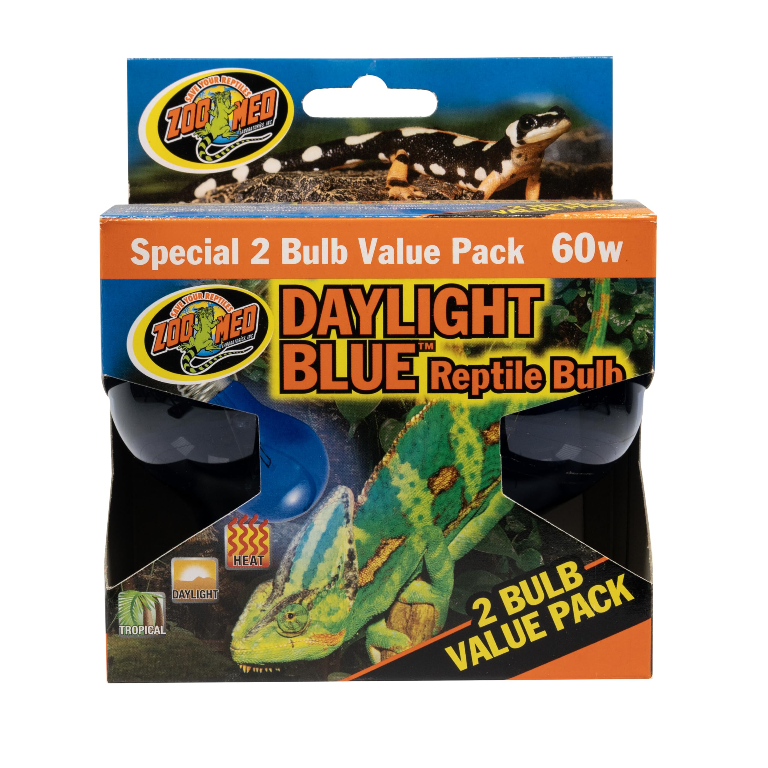 Photo 1 of Zoo Med (3 Boxes) 2-Pack Daylight Blue Reptile Bulb, 60-watt - 6 Bulbs Total