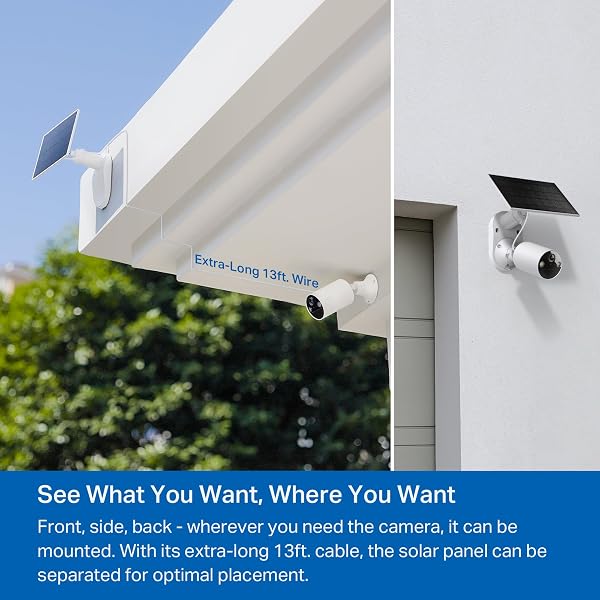 TP-LINK 𝗧𝗮𝗽𝗼 SOLARCAM C402 KIT, OUTDOOR BATTERY CAMERA W/SOLAR PANEL BASE, WIRELESS, 1080P, FREE PERSON/VEHICLE DETECTION, SD/CLOUD STORAGE, COLOR NIGHT VISION, NO HUB NEEDED, WORKS W/ALEXA