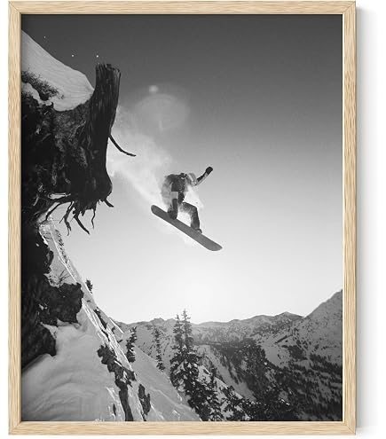 Amazon.com: Artery8 Surfer Riding a Big Wave Black and White Photo