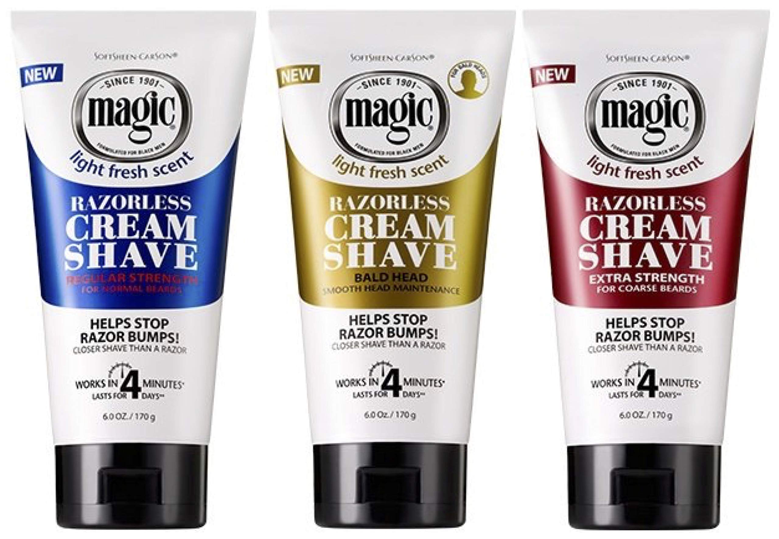 Magic Regular Cream Shave, Smooth & Extra Strength Set - 170ml Each