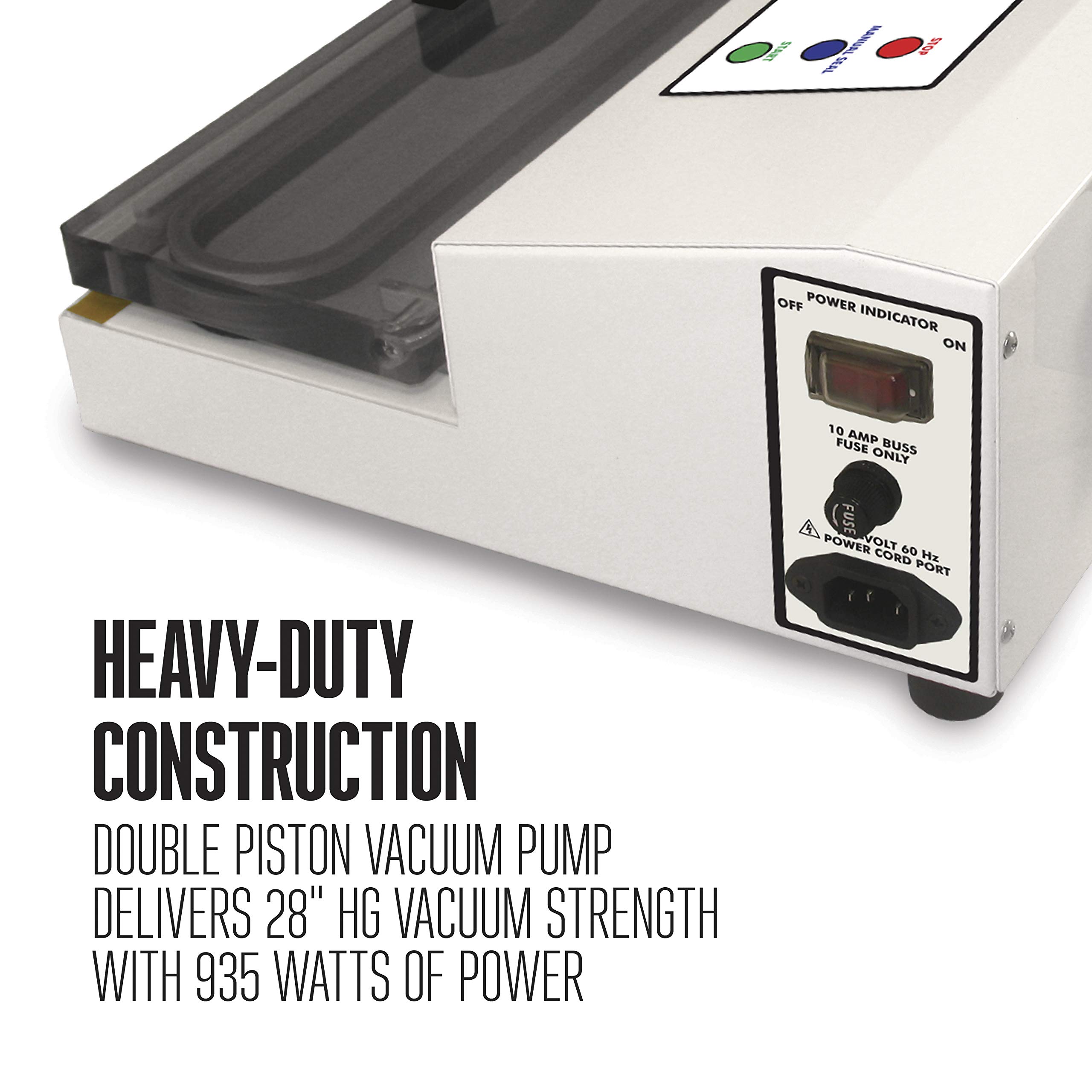 Weston Brands Vacuum Sealer Machine for Food Preservation & Sous Vide, Extra-Wide 5mm Bar for Sealing Bags up to 15