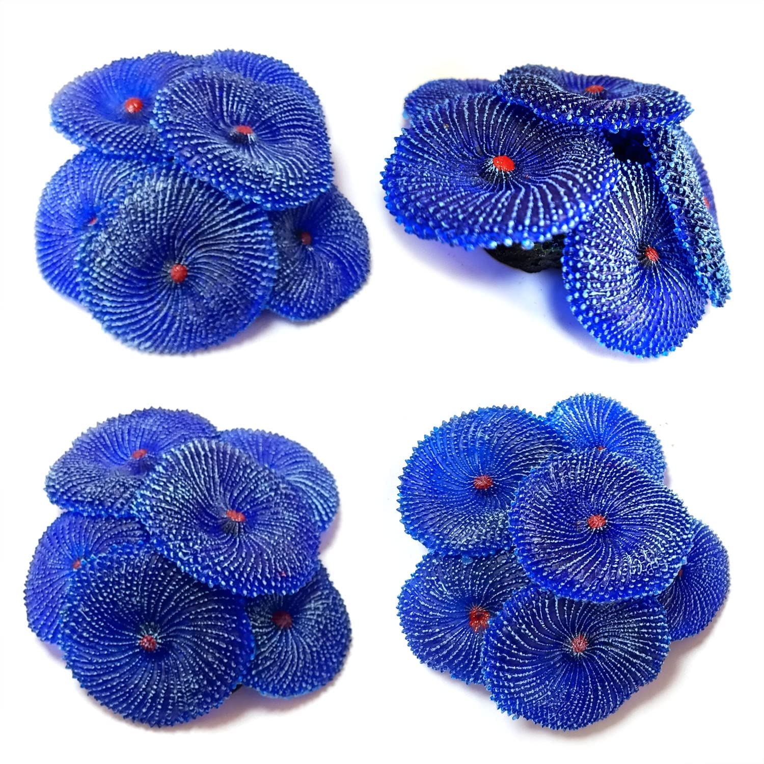 OrgMemory 4 Pcs, Artificial Coral, Faux Coral Ornaments, Coral Aquarium Decorations, for Fish Tank Aquarium, Fish Cave Hideout Decoration Landscape (Blue Coral)