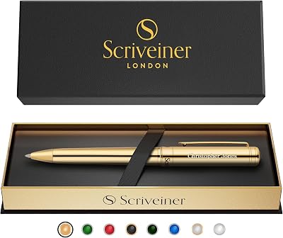 Scriveiner Personalised Gold Plated Ballpoint Pen with Schmidt Refill