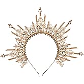 COSUCOS Sunburst Spiked Halo Crown - Handmade Zip Tie Virgin Mary Goddess Headpiece Butterfly Headband Fantasy Crowns Wedding Cosplay Pageant Festival Costmue Renaissance