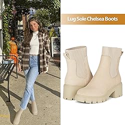 Athlefit Women's Chelsea Boots Fall Platform Ankle