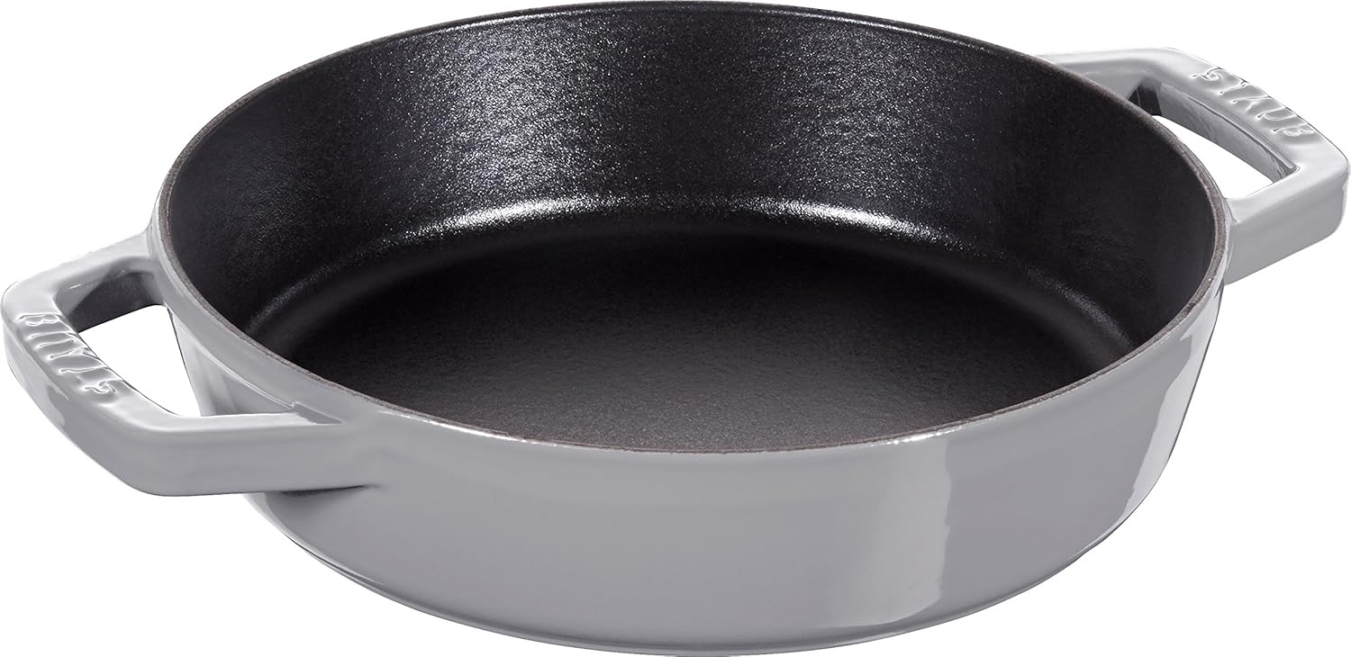 STAUB Bratpfanne mit Zwei Griffen, 20 cm. Grau Cast Iron Frying Pan, 20cm, Grey