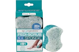 SPONGEABLES Spongables Pedi Scrub Foot Exfoliating 20+ Wash Sponge, Ocean Breeze, 1 Count