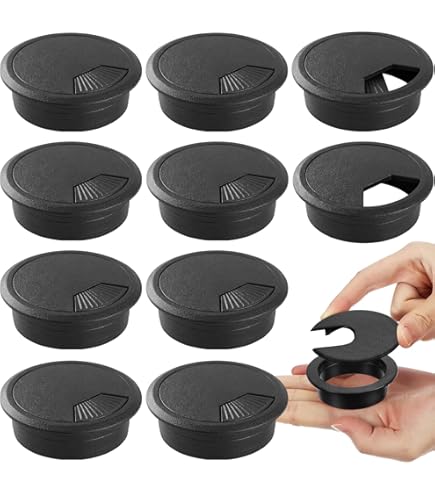 Sourcing Ap 6Pcs Cable Hole Cover, 1.38Inch/35 ABS Desk Cable Wire