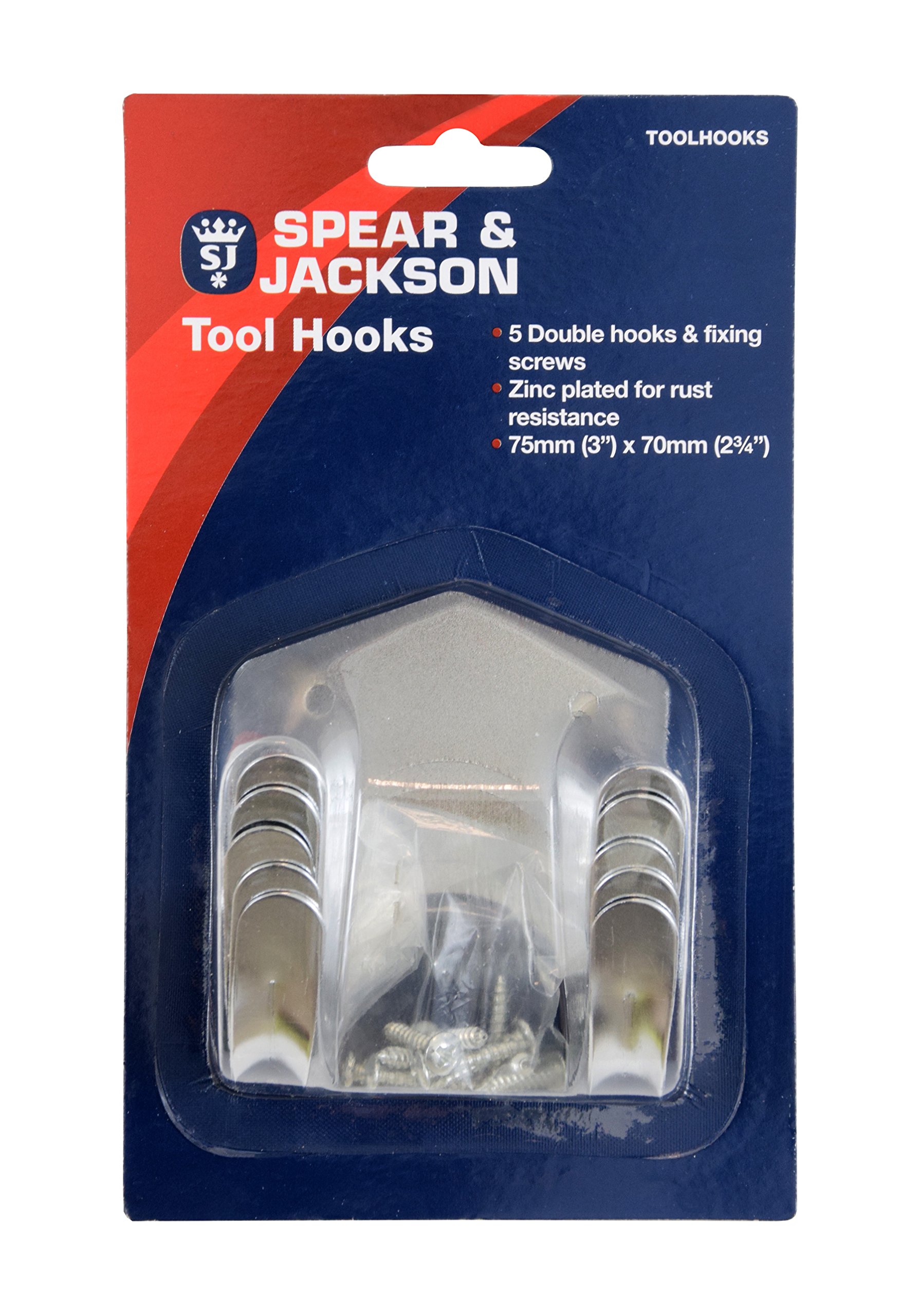 Spear & Jackson TOOLHOOKS Pack of 5 Tool Hooks with 10 Screws