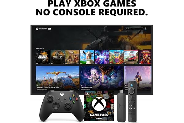 Amazon Fire TV Stick 4K Max, Carbon Black Core Wireless Controller, and 1 Month Game Pass Ultimate Bundle
