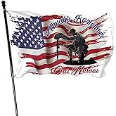Memorial Day Flag 3x5 Ft for Outdoor Always Remember Our Heroes Flag Large Double Sided Mirror Print 4th of July Independence Day Veterans Day Flags for House Indoor Yard Holiday Patriotic Banner Decor