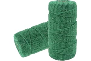 YZSFIRM Bakers Twine Cotton String: 2mm Grass Green Bread Twine String - 656 Feet String for Gift Wrapping