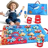 Jerryvon Toys for 1 Year Old Boys Girls - Montessori Toddler Toys with 24PCS Cloth Fishing Game Montessori 1 Year Old Boy Toy