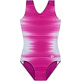 GK Girls Fierce Fade Gymnastics Leotard - Rainbow Dance Outfit with Matching Scrunchie for Toddlers, Children, & Juniors
