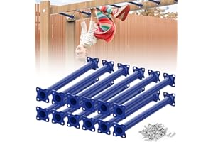 SUNSHINE FARMRE 16.5 Inch Monkey Bars Kit Playground Ladder Rungs for Backyard Indoor Outdoor Kids Metal Monkey Bars Swing Set Playset Accessories (Dark Blue, 12 Pcs)