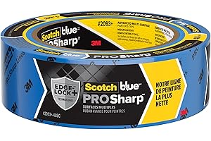 ScotchBlue PROSharp Painter's Tape 2 Inch Wide (1.88 in x 60 yd) 1 Roll Blue Tape Protects Surfaces and Removes Easily, Edge-Lock Tape for Indoor and Outdoor Use (2093+-48EC)