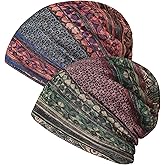 Jnxuoq 2 PCS Skull Cap Slouchy Beanie Set Skullies Beanies for Women Men Warm Knit Chemo Headwear Cancer Hats Lightweight