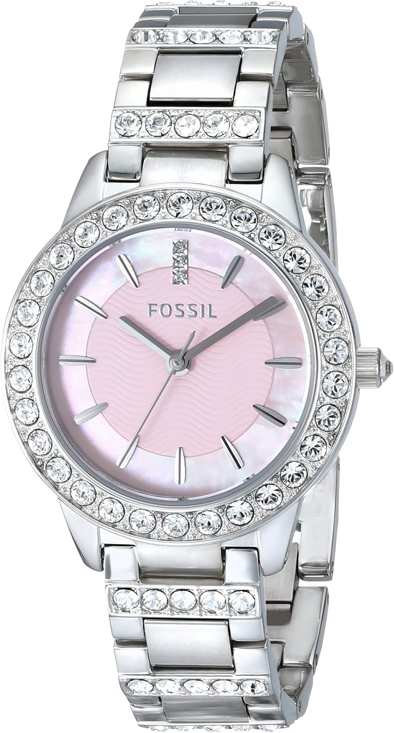 Silver Watch With Pink Face Hot Sale 
