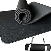 Feetlu Yoga Mat with Strap – 10mm & 12mm Thick Yoga Mat, Non-Skid Dual Surface Workout Mat, Eco-Friendly POE Yoga Mats for Wo