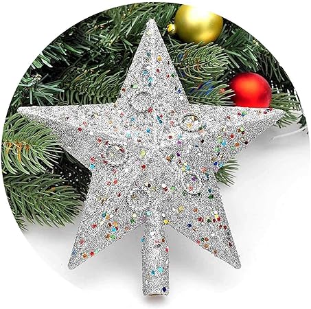 Download New Christmas Tree Silver Adhesive Powders 20cm Ornaments Top Star Christmas Decoration Craft Supplies Amazon Co Uk Kitchen Home PSD Mockup Templates
