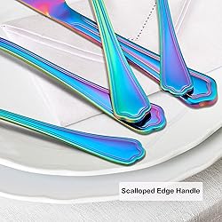LIANYU 48-Piece Rainbow Silverware Set with Steak