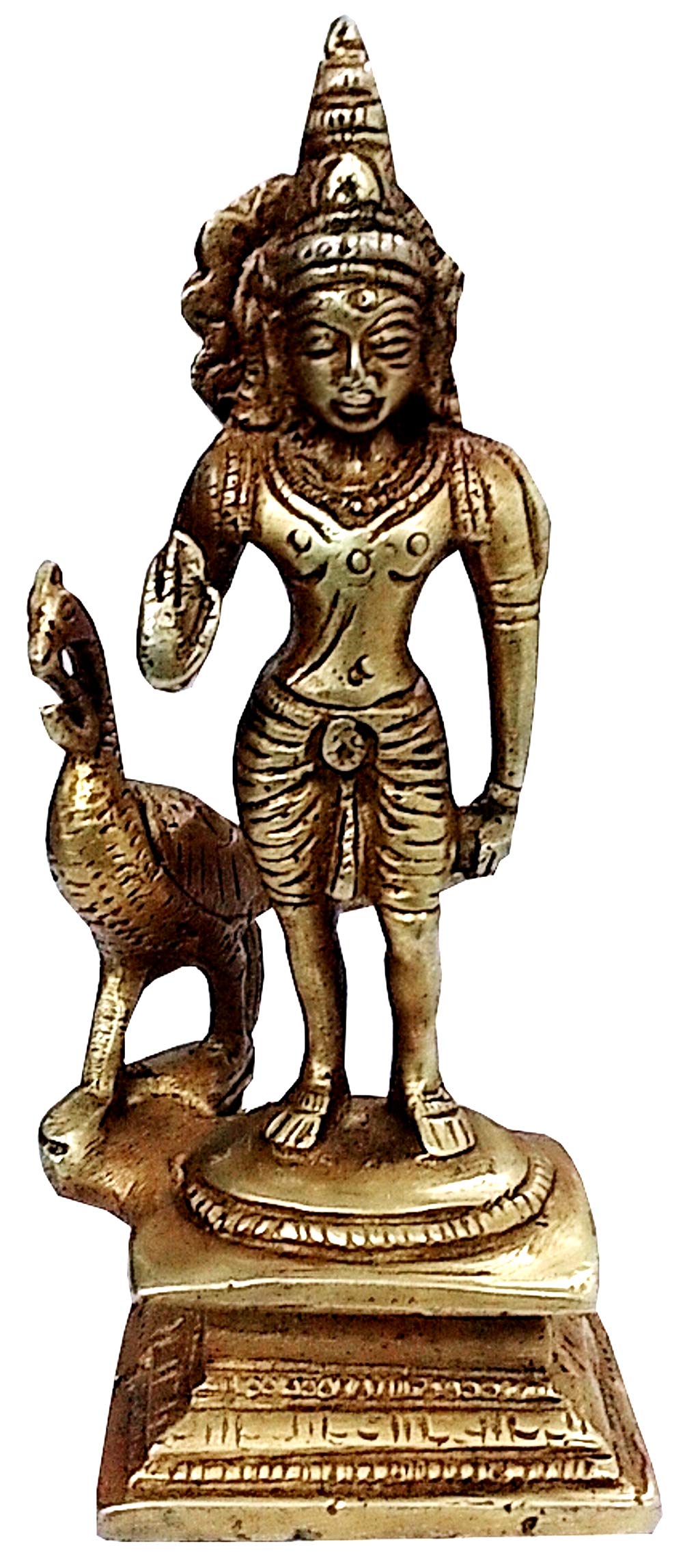 Purpledip Brass Idol Murugan Karthikeya: Subrahmanya Statue (11229A)