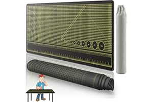‌2F22E Premium Portable Workbench Mat 43.31"x15.75" Inch - Non-Slip Dual Measuring Scales & Angle Guides - Durable Table Protector for Workshops, Crafts & DIY