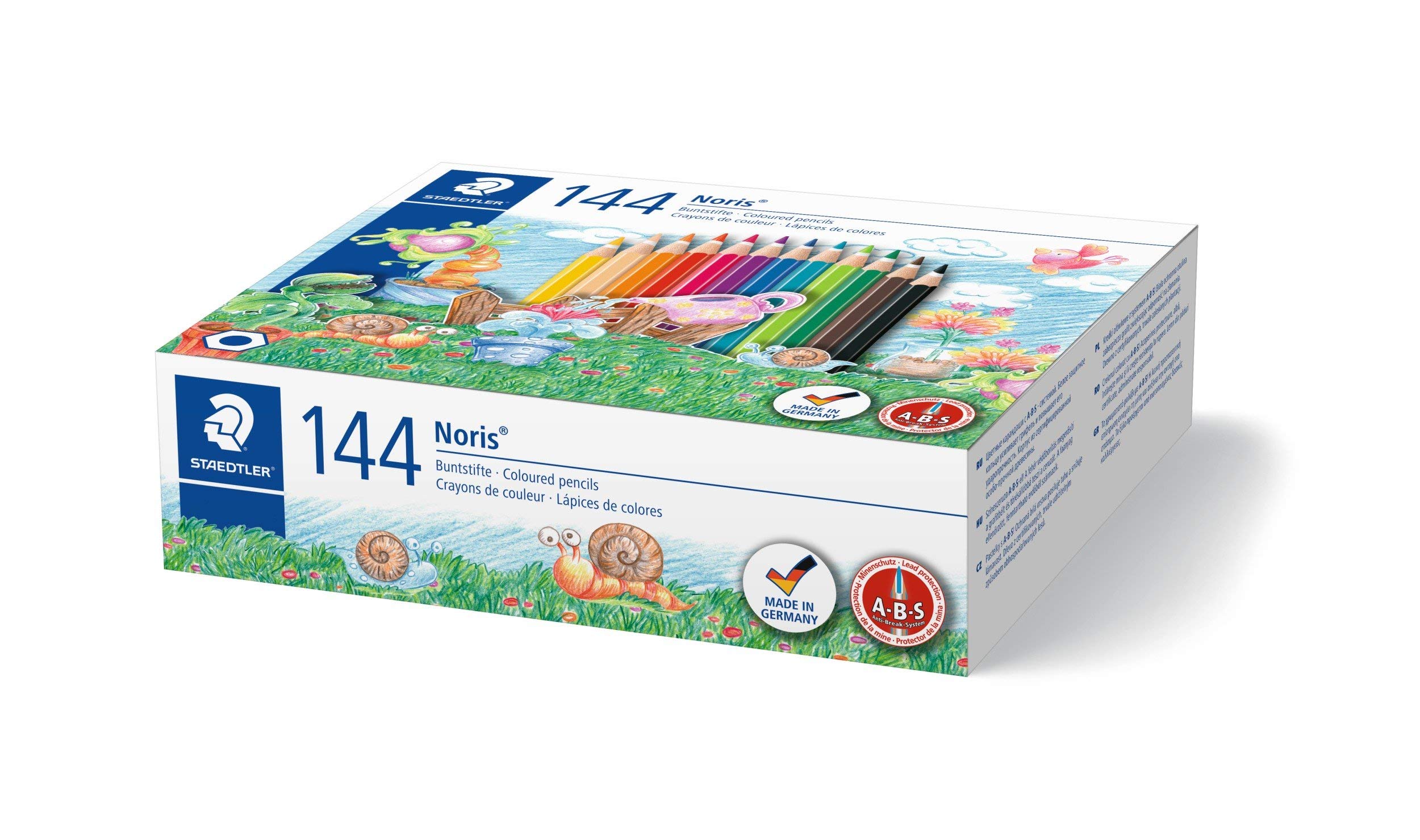 Staedtler 144C144 Noris Club Coloured Pencils, Pack of 144 in School Box