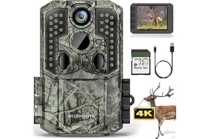 WOSPORTS Trail Camera,48MP 4K 0.2S Trigger Motion Activated,Game Camera with Night Vision IP66 Waterproof 2.0''LCD 120°Wide Trail Cam Lens for Outdoor Scouting Wildlife Monitoring Home Security