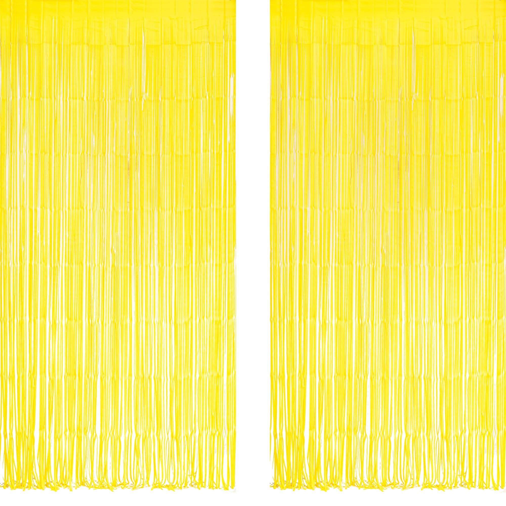 Yellow Streamers Party Backdrop - GREATRIL Foil