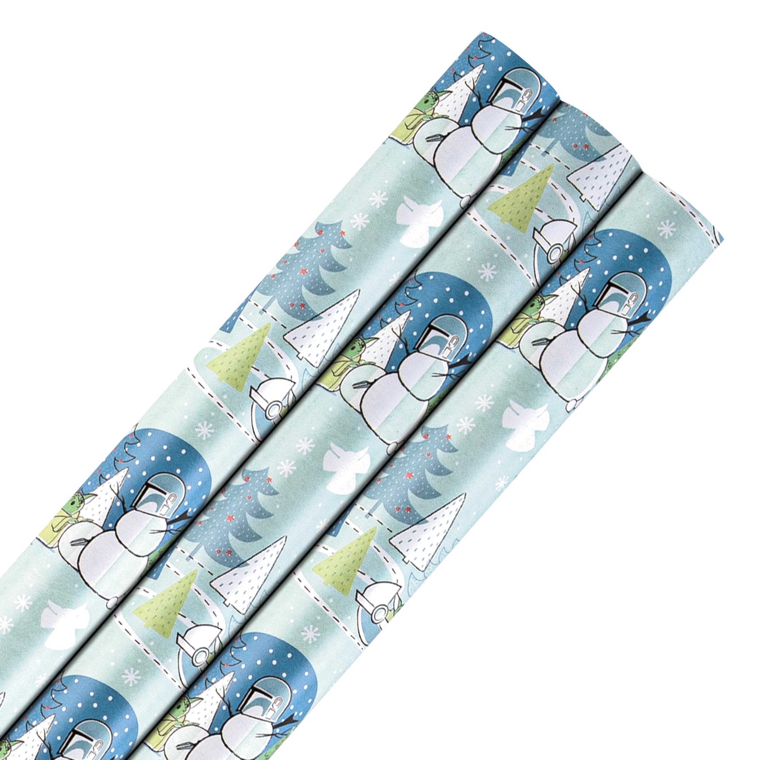 Hallmark 6M Wrapping Paper, Pack of 3, The Mandalorian & Grogu, 2M Each, Christmas