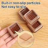 Ezprotekt Chair Leg Protectors 16 Pcs Square Clear Silicone with Felt view 2