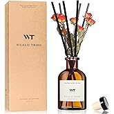 WEALD TRIBE Reed Diffuser Set for Bathroom Air Fresheners, Oil Diffuser Sticks | Sandalwood Rose Scent 5.1 fl oz Home Fragrance with Sticks Defusers | House Bedroom Office Shelf Decor