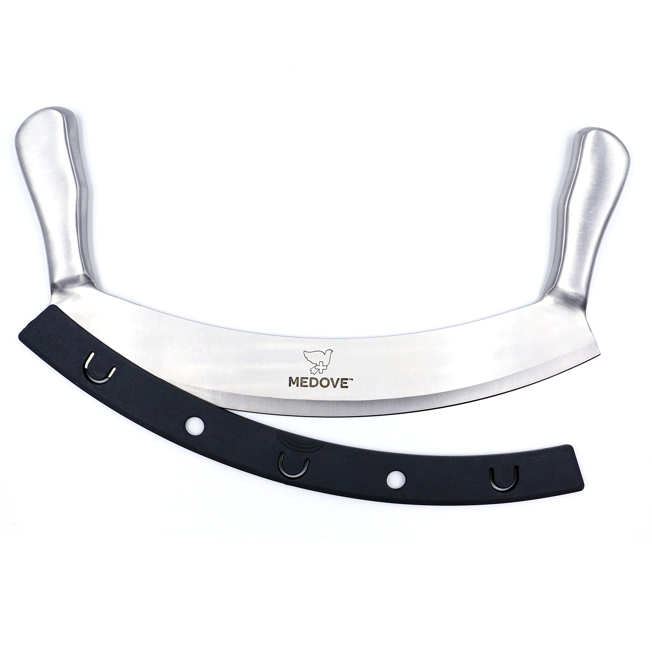 Mezzaluna Chopper, Pizza Rocker Cutter Super Sharp Blade Double