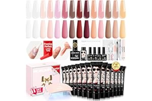 Morovan Poly Gel Nail Kit: All-in-One Beginners Practice Full Set With UV light & Slip Solution For Teens Nail Extension Gel Kit Starter At Home User Friendly & Salon Results With Everything Nailsala