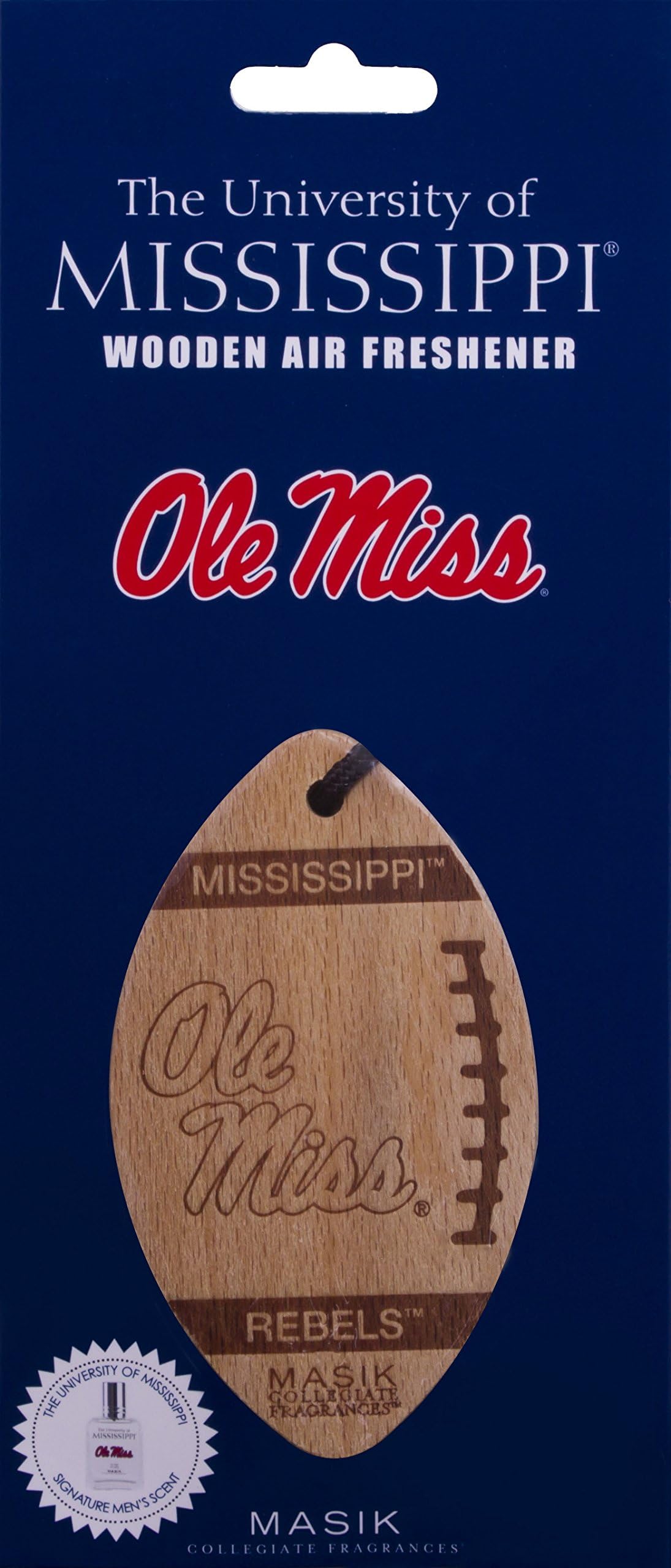 University of Mississippi (Ole Miss) - Wooden Football Air Freshener